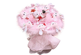 Букет из плюшевых зайчат 2