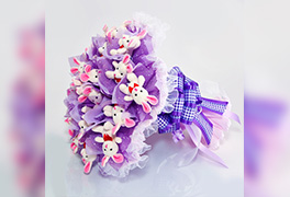 Букет из плюшевых зайчат 6