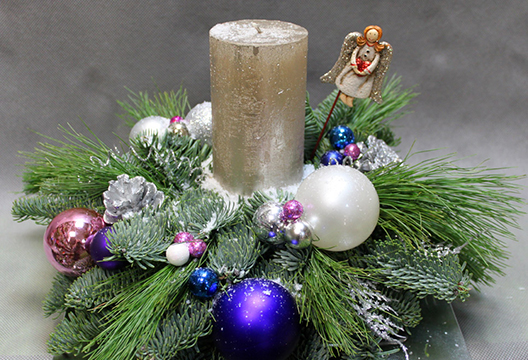 Новогодняя интерьерная композиция «Голубая»