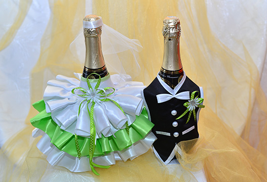 Оформление для бутылок «Жених и невеста»