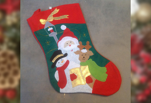 Подарочный сапог с Дедом Морозом, снеговиком и оленем