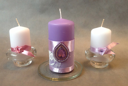 Свадебный набор из трёх свечек «Домашний очаг»